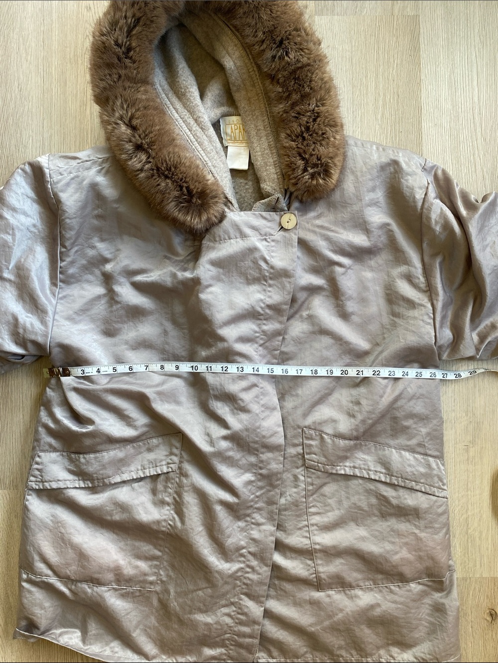 Vintage Linda Lundström La Parka 3-in-1 Coat Heather Grey Taupe Minimalist Small - Picture 12 of 14